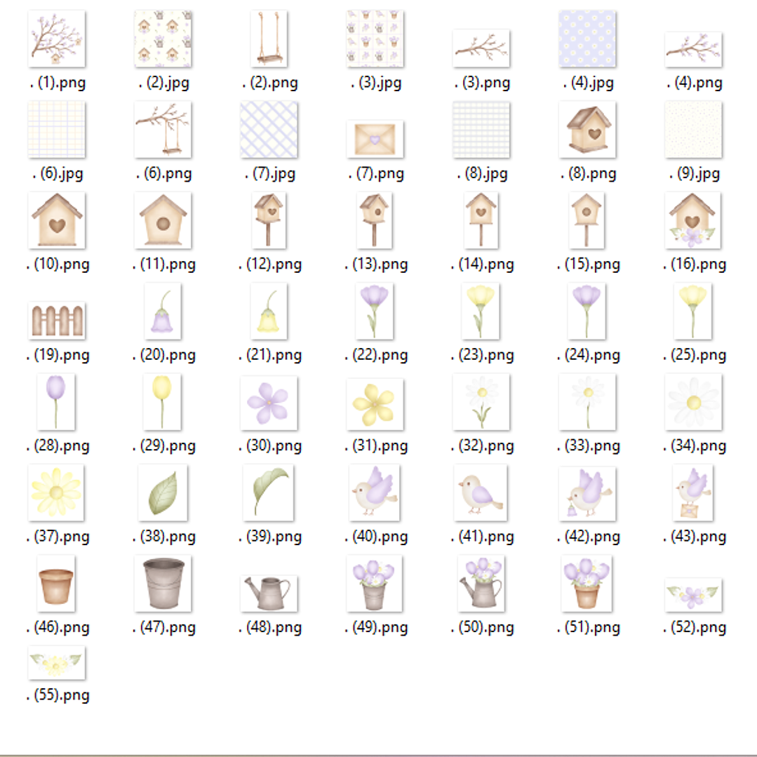 Kit Digital Jardim dos Pássaros Lilás  2