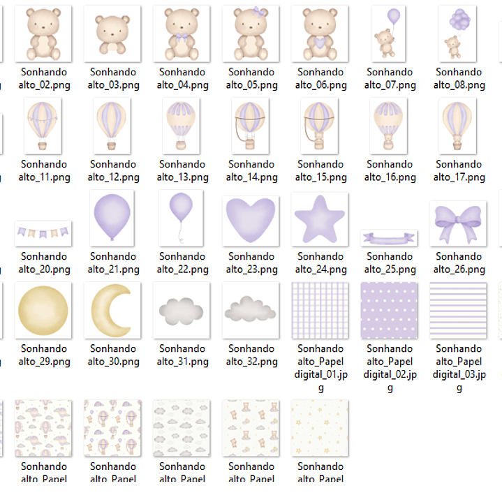 Kit Digital Sonhando Alto Lilás 2