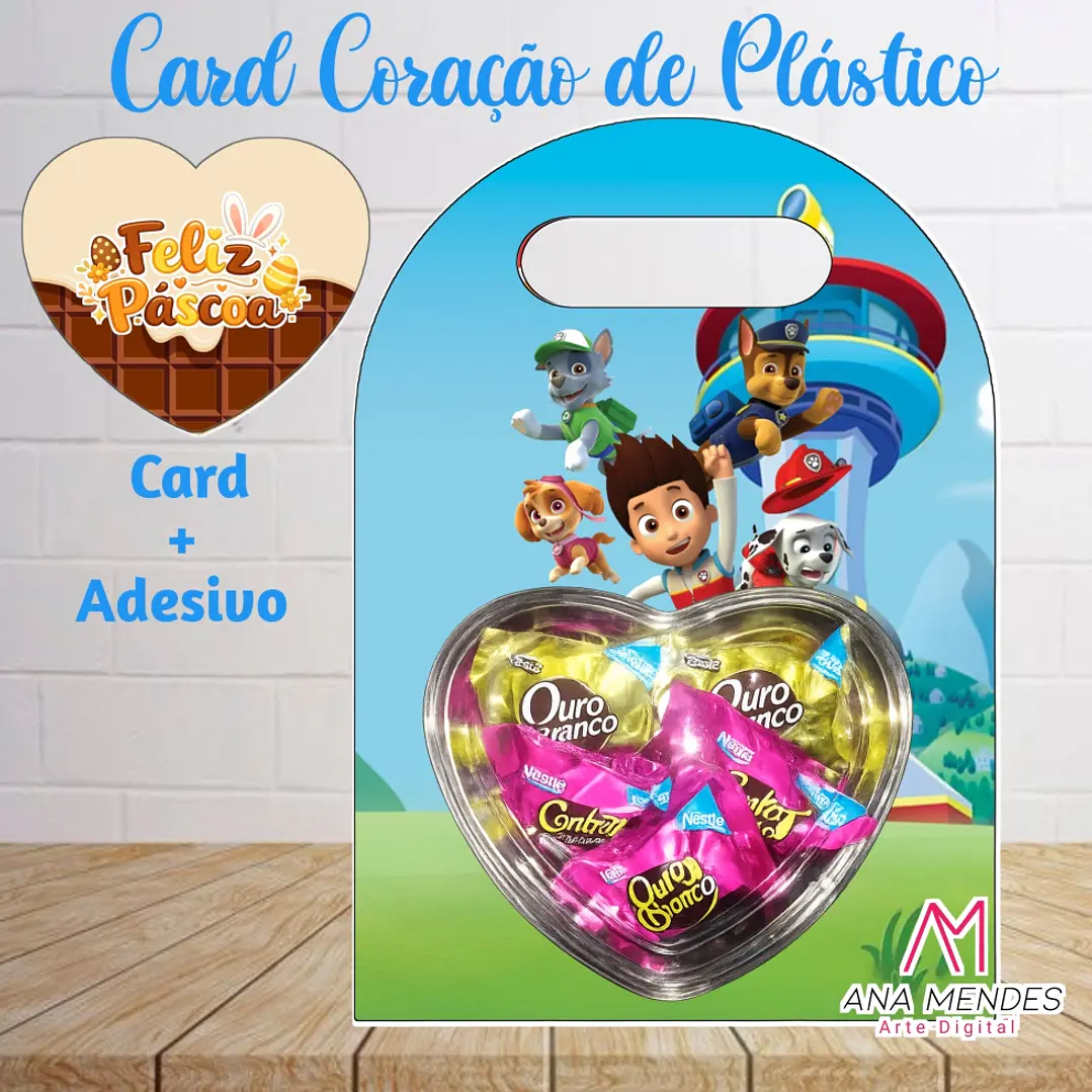 Arquivo Páscoa Card Blistter Coração Gigante 14 Temas 14