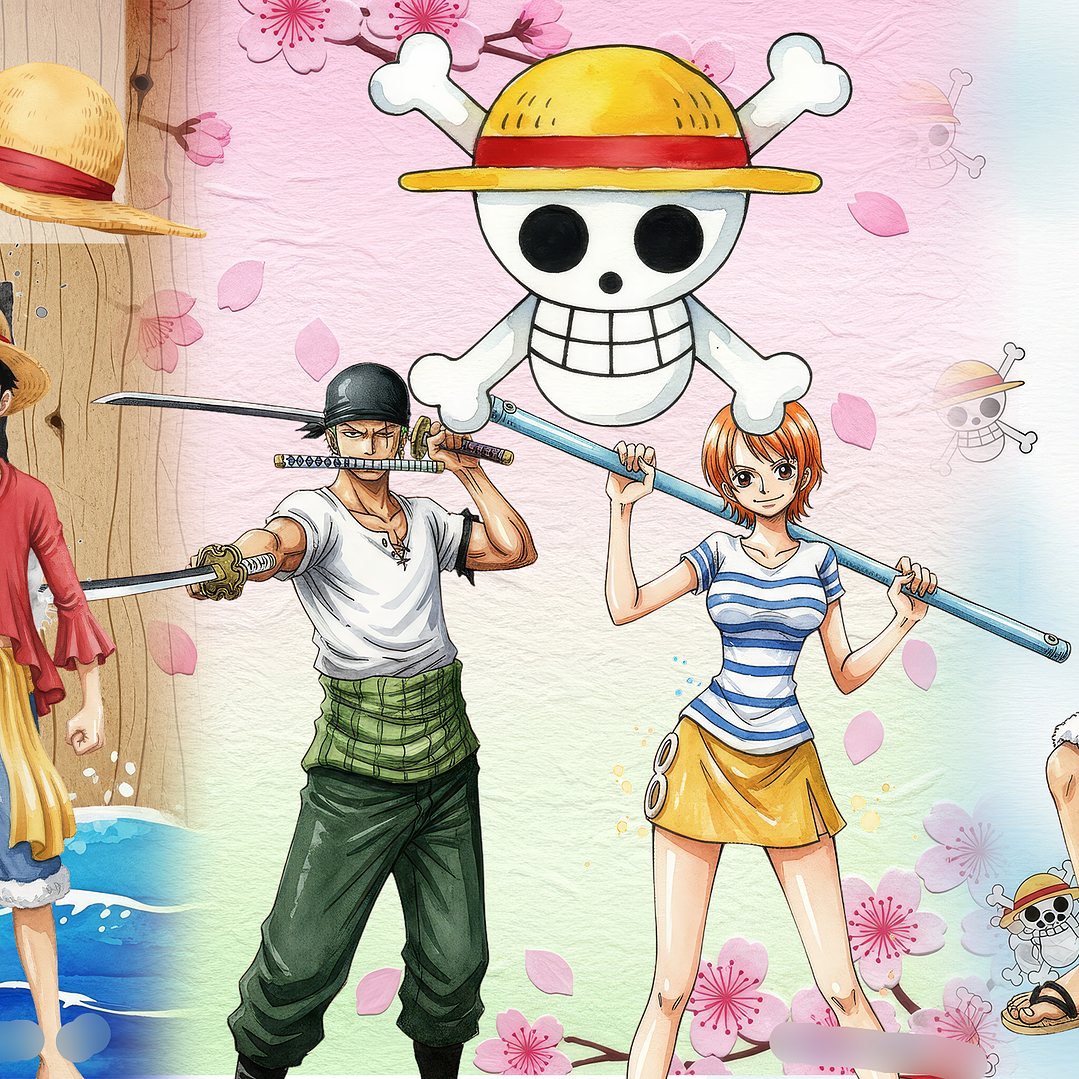 Kit Digital One Piece Aquarela  1