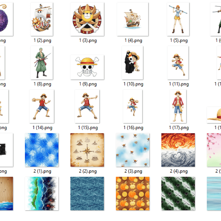 Kit Digital One Piece Aquarela  2