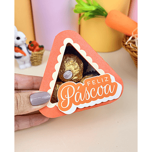 Arquivo Páscoa Caixa Triangular 3 Doces