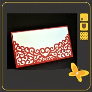 Arquivo de Corte Envelope Renda Coração 