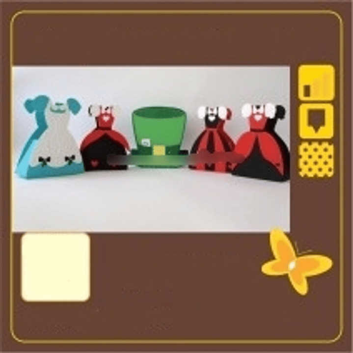 Arquivo de Corte Caixinhas Alice no Pais das Maravilhas  1