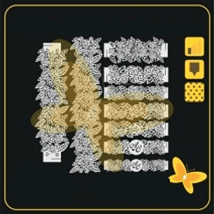 Arquivo de Corte Faixas Floral 