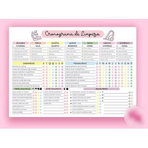 Arquivo Cronograma Limpeza de Casa A4 