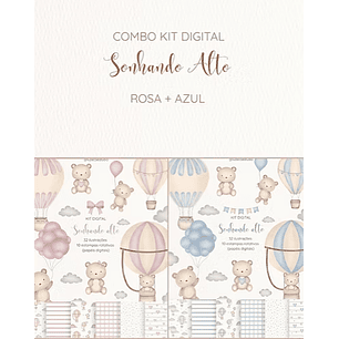 Kit Digital Sonhando Alto Rosa e Azul