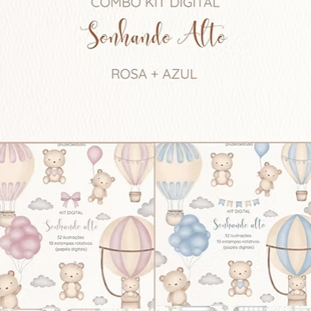 Kit Digital Sonhando Alto Rosa e Azul 1