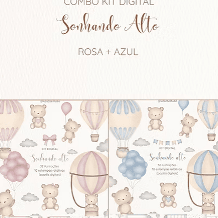 Kit Digital Sonhando Alto Rosa e Azul 1