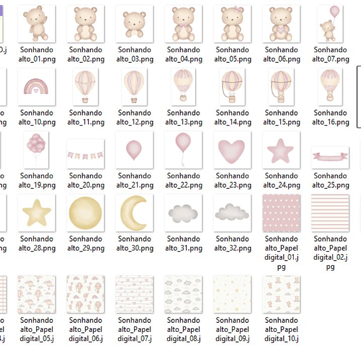 Kit Digital Sonhando Alto Rosa e Azul 2