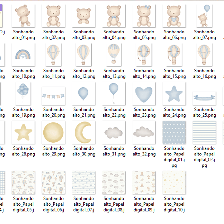 Kit Digital Sonhando Alto Rosa e Azul 3