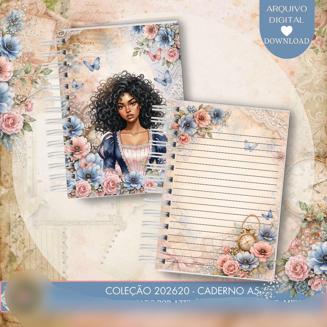 Arquivo Floral Azul  2