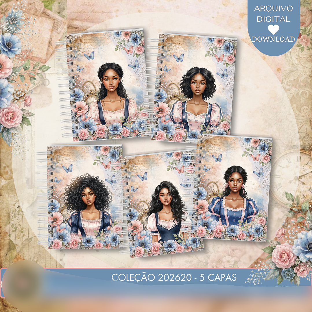 Arquivo Floral Azul  3