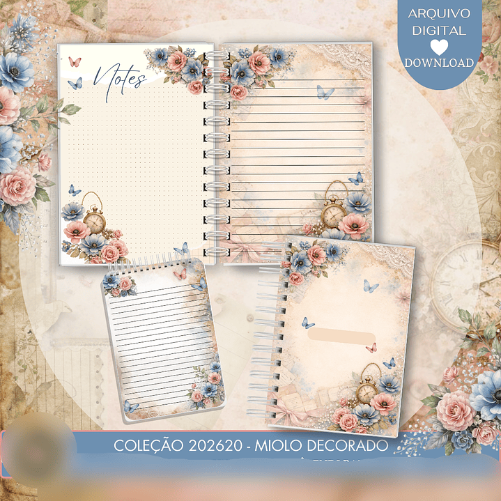 Arquivo Floral Azul  4