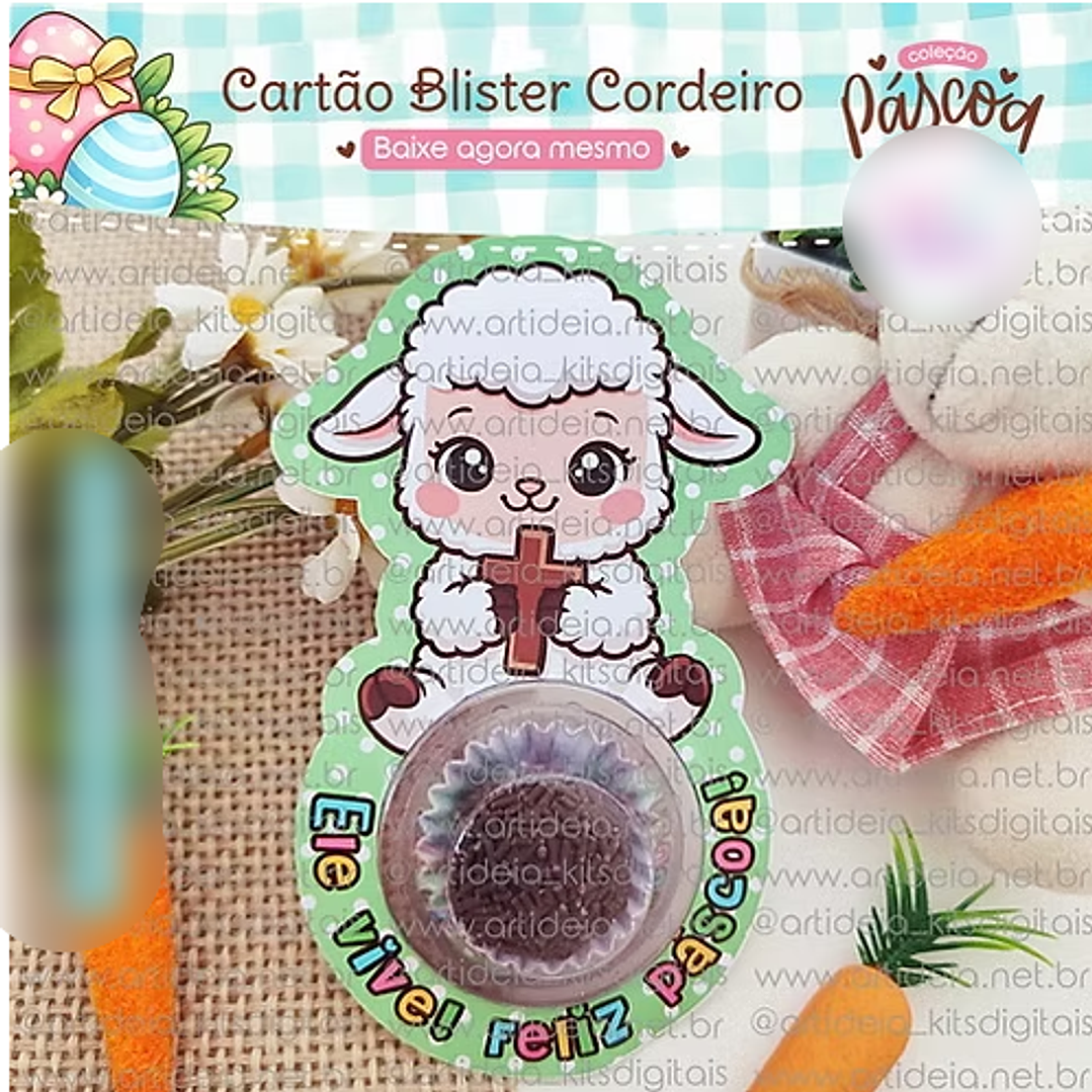 Arquivo Páscoa Cartão Blistter Cordeiro  1