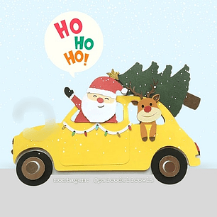 Arquivo de Corte Carrinho Papai Noel 