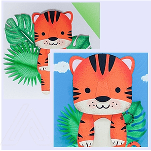 Arquivo de Corte Tigrinho Bêbê Colorido 