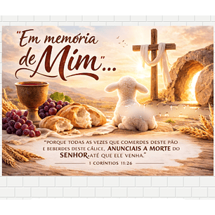 Arquivo Páscoa Cristã Painel para Mural 25 Folhas Em Memória de Mim
