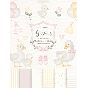 Kit Digital Gansinhos Rosa e Amarelo
