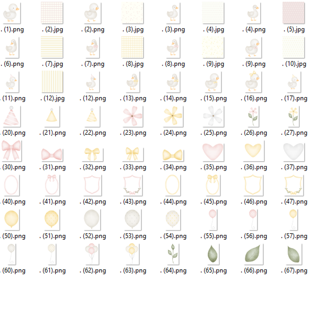 Kit Digital Gansinhos Rosa e Amarelo 2