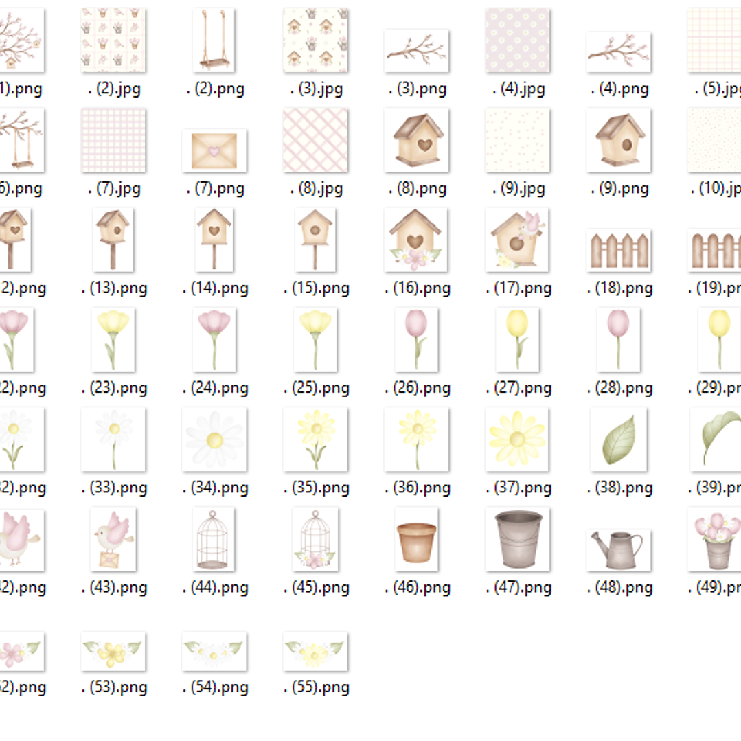 Kit Digital Jardim dos Pássaros Rosa  2