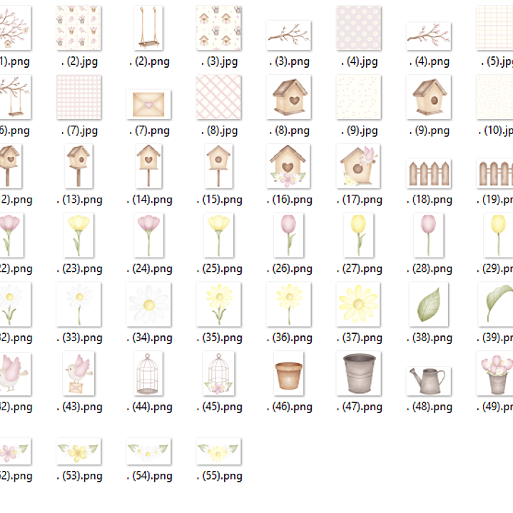 Kit Digital Jardim dos Pássaros Rosa  2