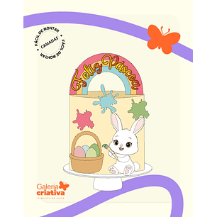 Arquivo Páscoa Topo de Bolo Coelho Pintor 