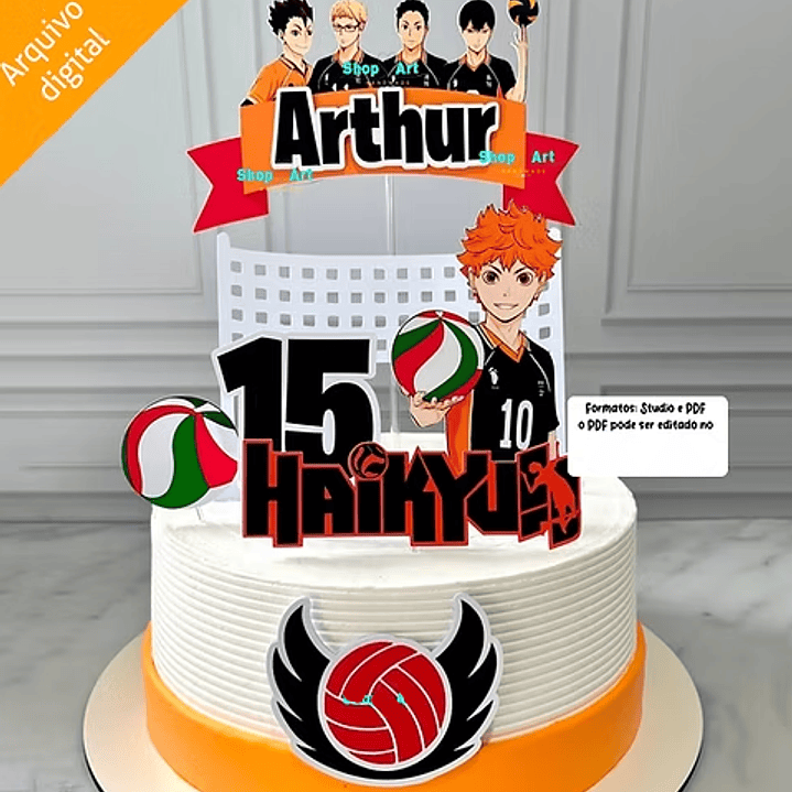 Arquivo Topo de Bolo Anime Vôlei  1