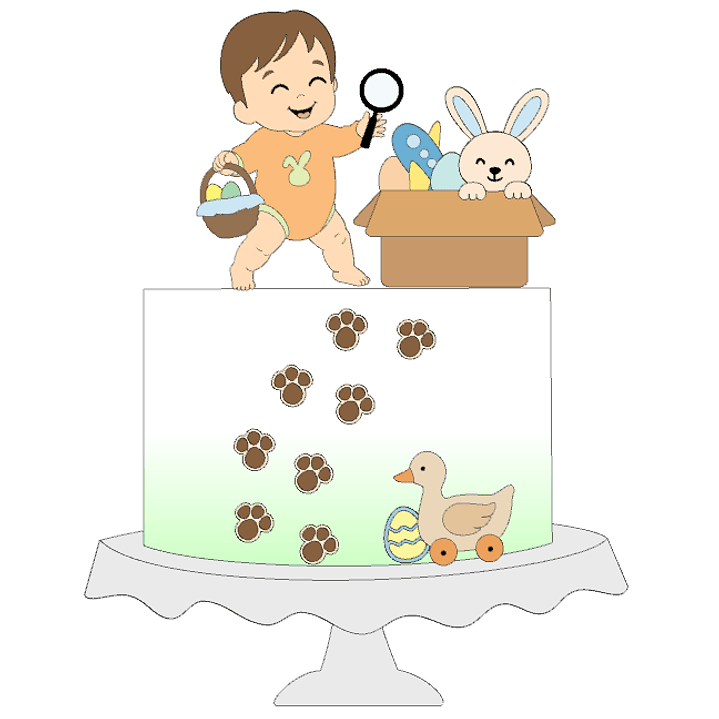 Arquivo Páscoa Topo de Bolo Caça aos Ovos Bebê 1