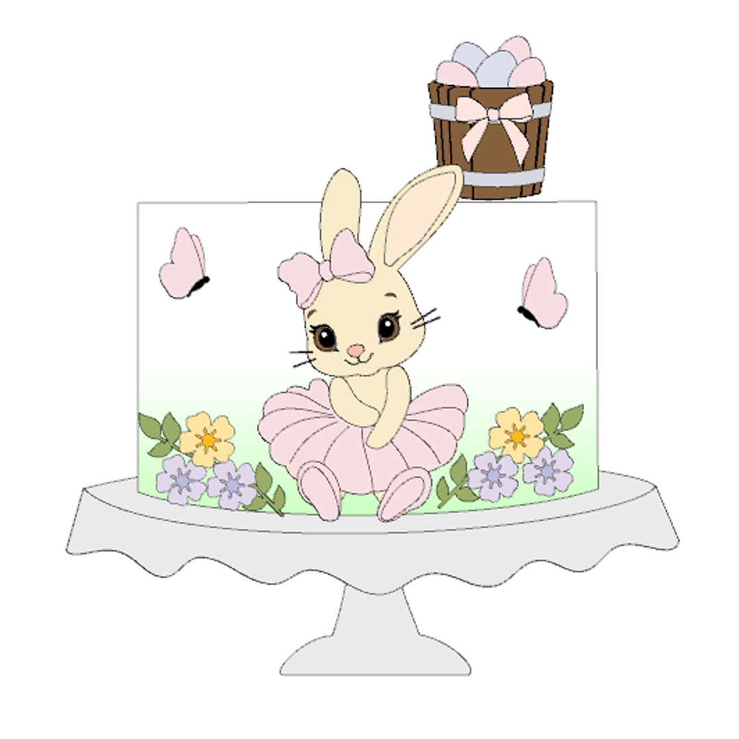 Arquivo Páscoa Topo de Bolo Coelhinha Baby Bailarina  1