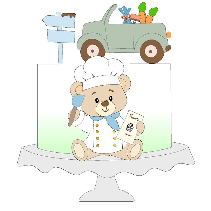 Arquivo Páscoa Topo de Bolo Ursinho Confeiteiro  1