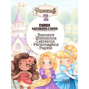 Kit Digital Combo Princesas Cute