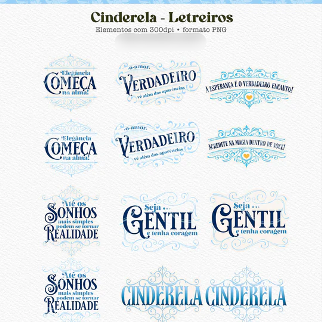 Kit Digital Combo Princesas Cute 11