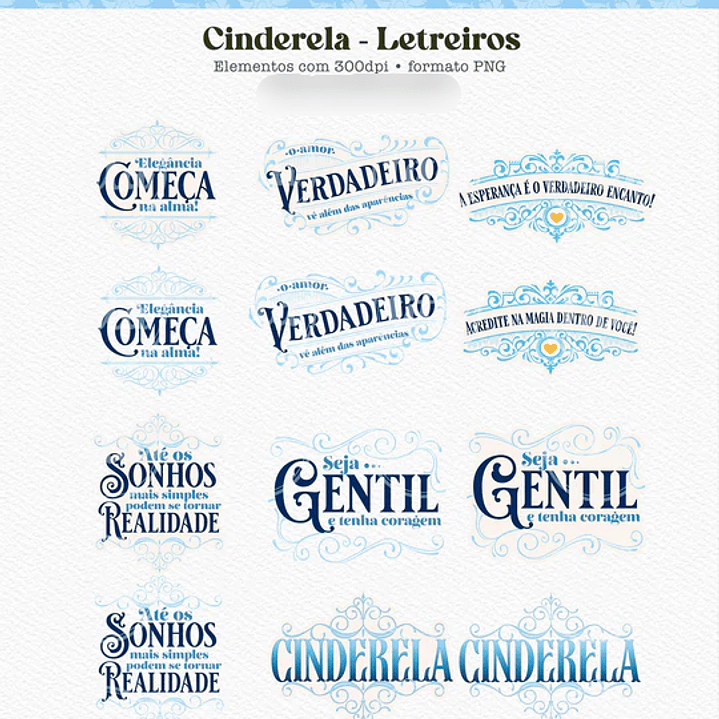 Kit Digital Combo Princesas Cute 11