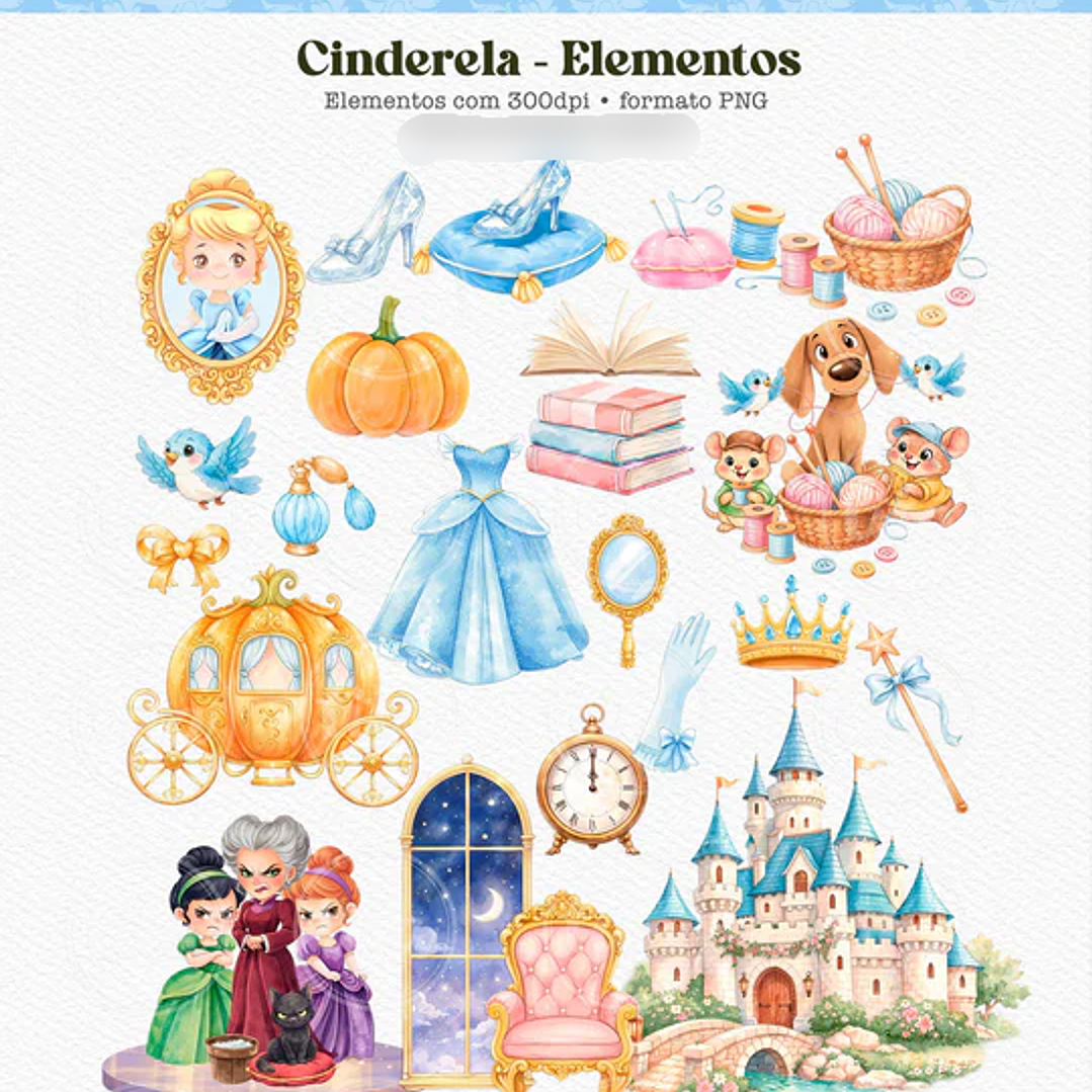 Kit Digital Combo Princesas Cute 13