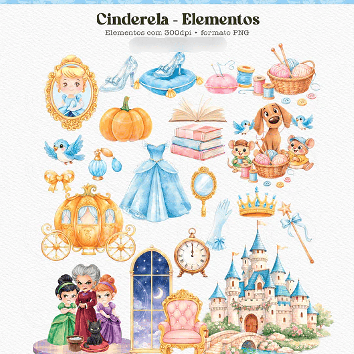 Kit Digital Combo Princesas Cute 13