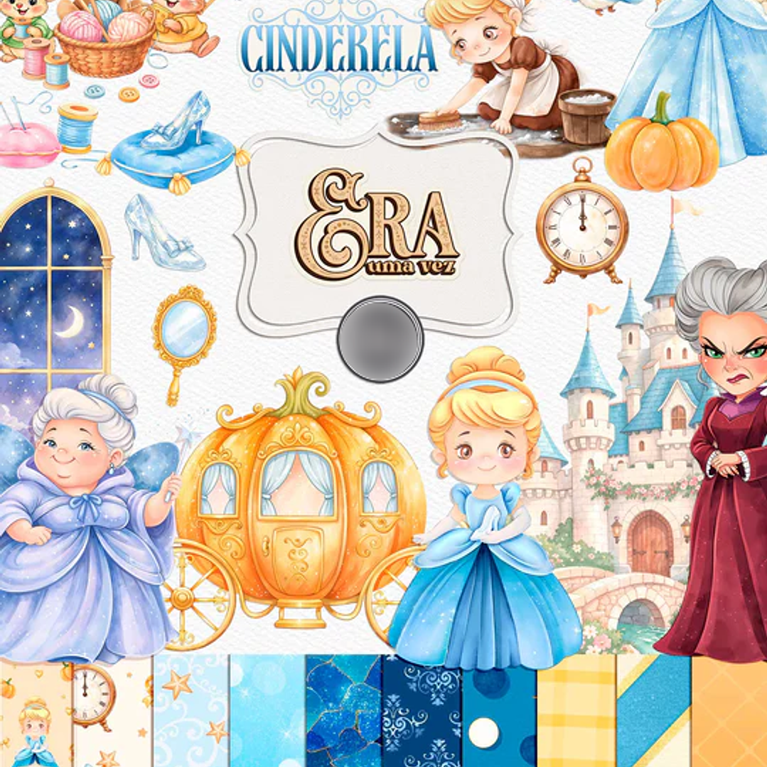 Kit Digital Combo Princesas Cute 14