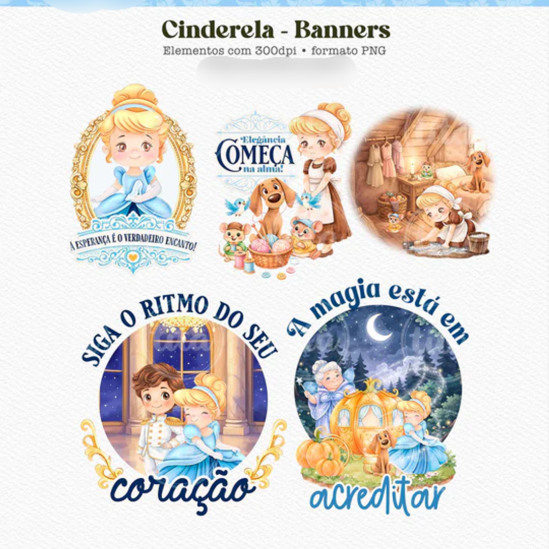 Kit Digital Combo Princesas Cute 20