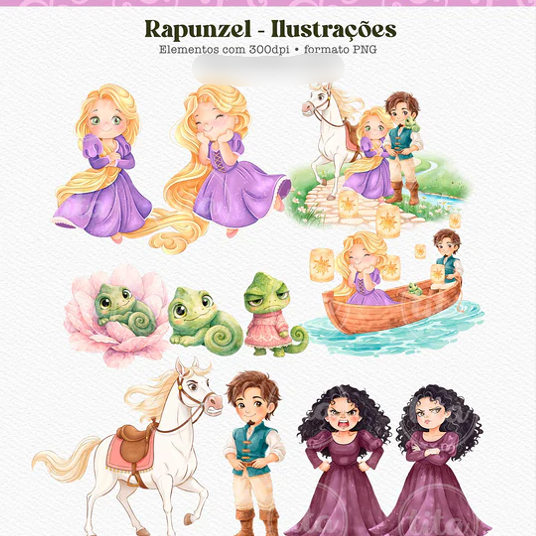 Kit Digital Combo Princesas Cute 22