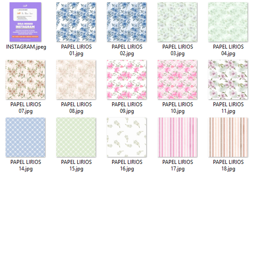 Kit Digital Floral Lírios  3