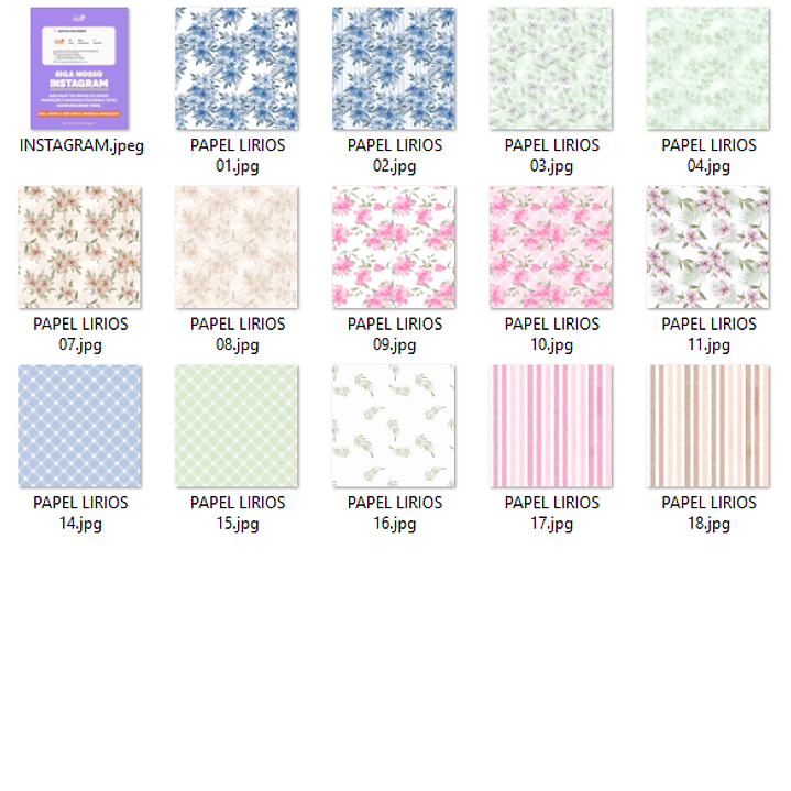 Kit Digital Floral Lírios  3