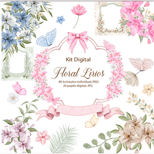 Kit Digital Floral Lírios 
