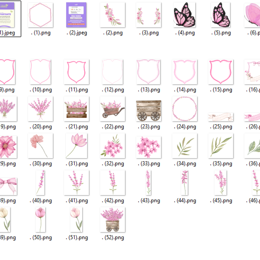 Kit Digital Floral Lavanda Pink 2