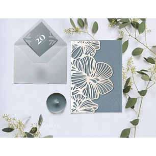 Arquivo de Corte Convite Hibiscus TriFold Casamento