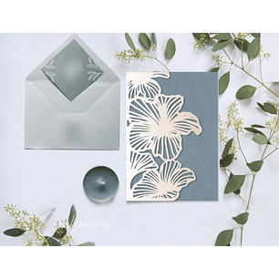 Arquivo de Corte Convite de Casamento Flores de Hibiscus 