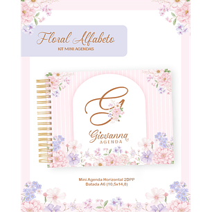 Arquivo Mini Agendas Floral Alfabeto 
