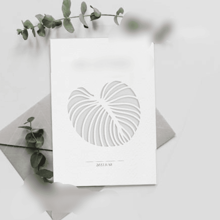 Arquivo de Corte Convite de Casamento Folhagem  1