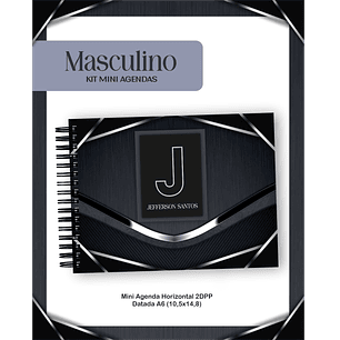 Arquivo Mini Agendas Masculino Preto 
