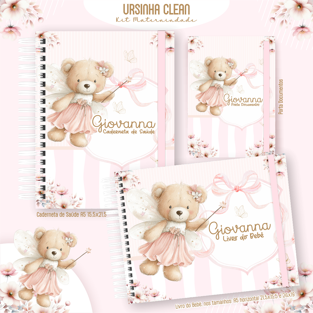 Arquivo Kit Maternidade Feminino Ursinha Clean 1