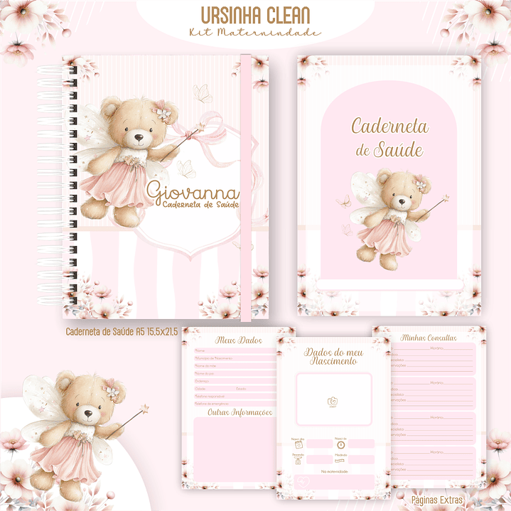 Arquivo Kit Maternidade Feminino Ursinha Clean 2